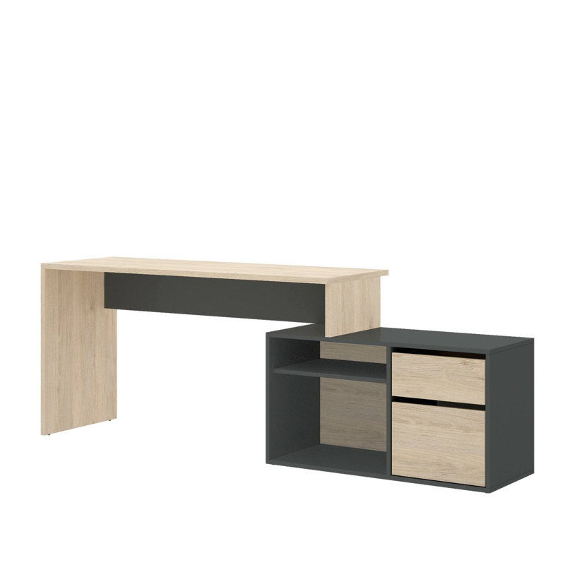 Breina Computer Desk, Oak/Anthracite