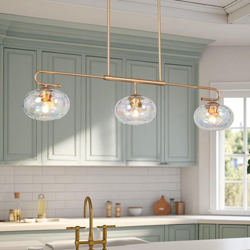 Luminaire suspendu pour îlot de cuisine 3 lumières à intensité variable l 47,2 po Willeford