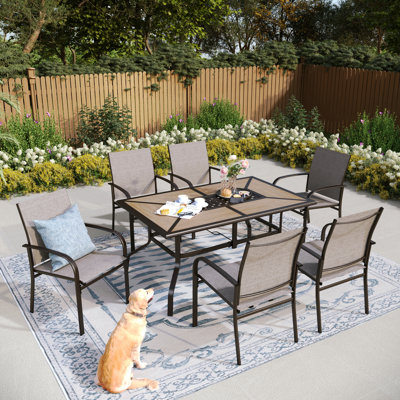 6 - Person Patio Dining Set with Rectangular Table