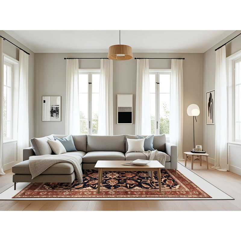 Machine Washable Persian Brown Area Rug, Rectangle 8' x 12'