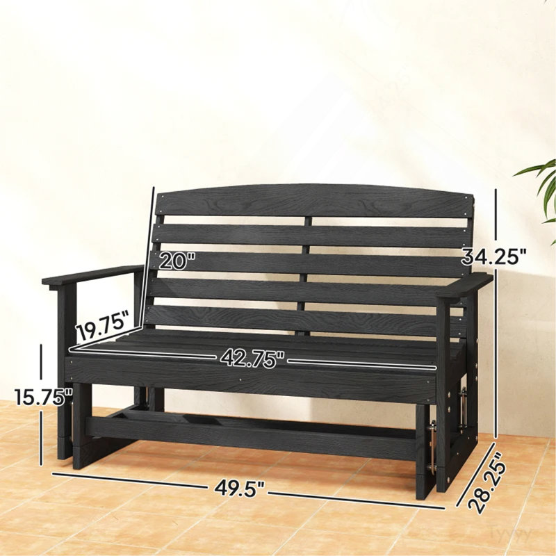 Banc oscillant et causeuse Loveseat, Noir