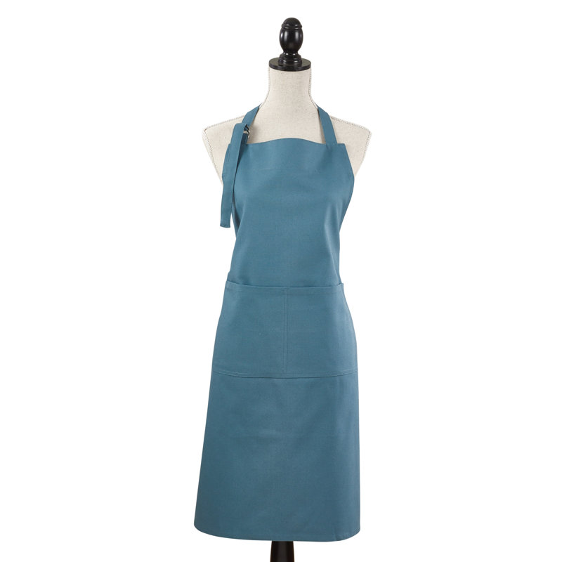 Solid Color Bib Apron, Blue/Gray