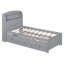 Lit plateforme simple en bois avec lit gigogne, tête de lit et tiroirs-1733389083