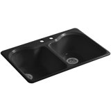 Hartland 33" L x 22" W x 9-5/8" Double Basin Drop-In Kitchen Sink