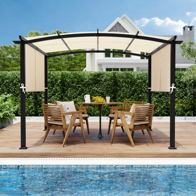 10 Ft. W x 10 Ft. D Steel Pergola with Canopy