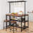 48" Kitchen Island with Power Outlets - Mobile Bakers Rack with 3 Shelves, Microwave Stand & 5 Hooks, 400lb Capacity (Brown)