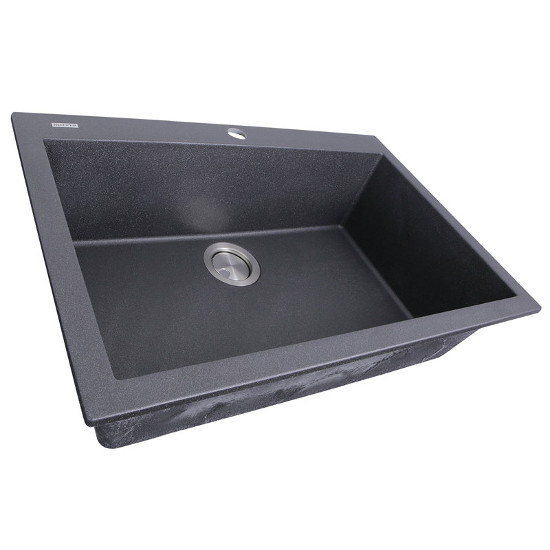 Rockport 27.19'' L Single Basin Kitchen Sink, Black