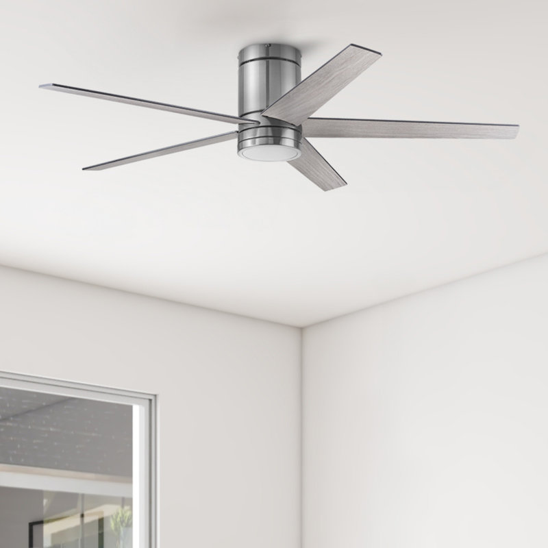 Ventilateur de plafond d'intérieur de 52 po avec télécommande et ensemble d'éclairage inclus Graceshire, Nickel brossé