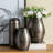 9.5x5.5x12" Aluminum Layered Chisel Oval Vase