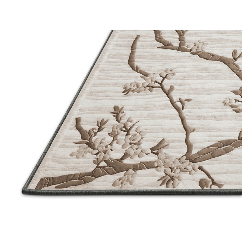 Tapis gris soyeux et moelleux, Carré 8 pi