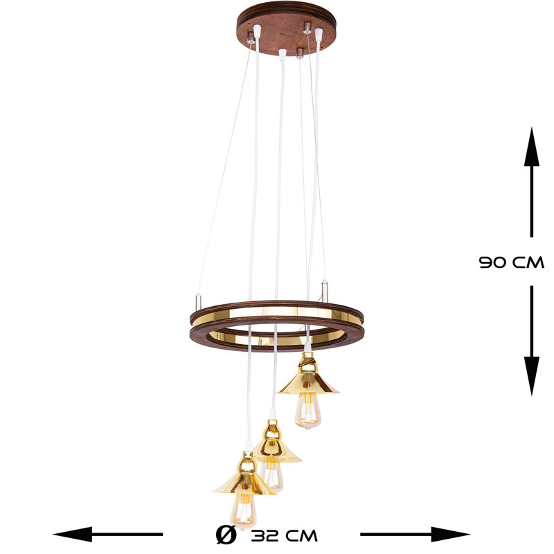 3 - Light Chestnut Gold Cluster Pendant