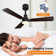 42 In. Smart Indoor Black Ceiling Fan With 3-colors Led Light And Dc Reversible Motor And Remote