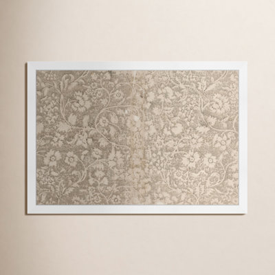 Aesthetic Beige Floral Pattern Canvas by  - Picture Frame Print
