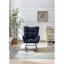 Dark Blue Teddy Fabric Wingback Glider Rocker With Side Storage Pocket, Soft Comfy Nursing Rocking Chair, Sturdy Safe Solid Wood Base, Multiuse Accent Chair For Nursery & Living Room.-1105064147