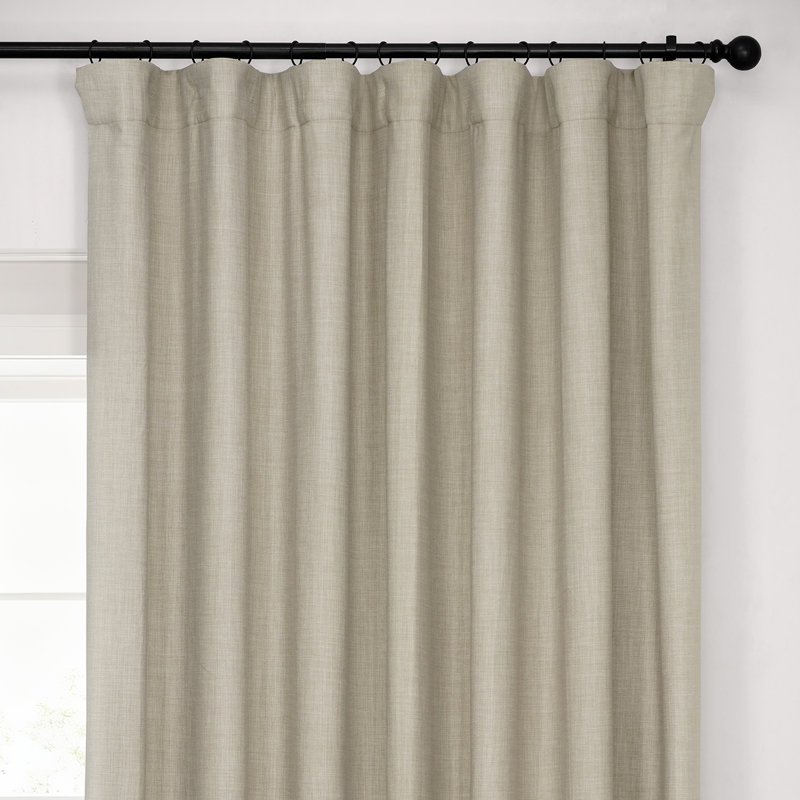 Dondie Extra Wide Performance Polyester Hotel Blackout Curtains - Single Panel Drapes, 100" W x 84" L, Light Beige
