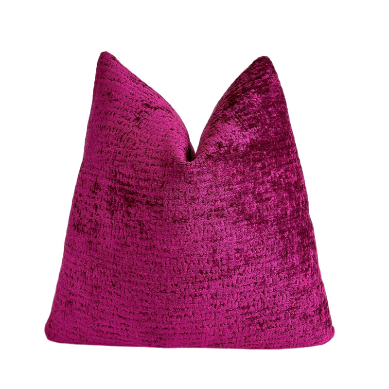 Housse de coussin en chenille unie, H 20 po x l 20 po 1, Rose