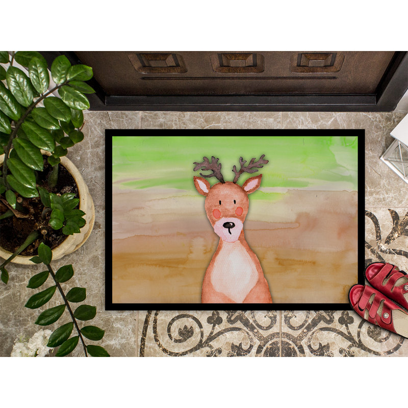 Tapis de porte d’extérieur anti-dérapant aquarelle, Rectangle 1 pi 6 po x 2 pi 3 po