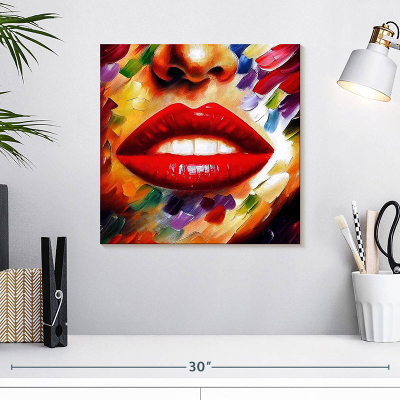 Shuttleworth Full Red Lips, 16" H x 16" W