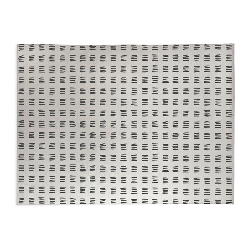 Dash Kids Play Mat, Rectangle 3' x 5', Ivory/Charcoal