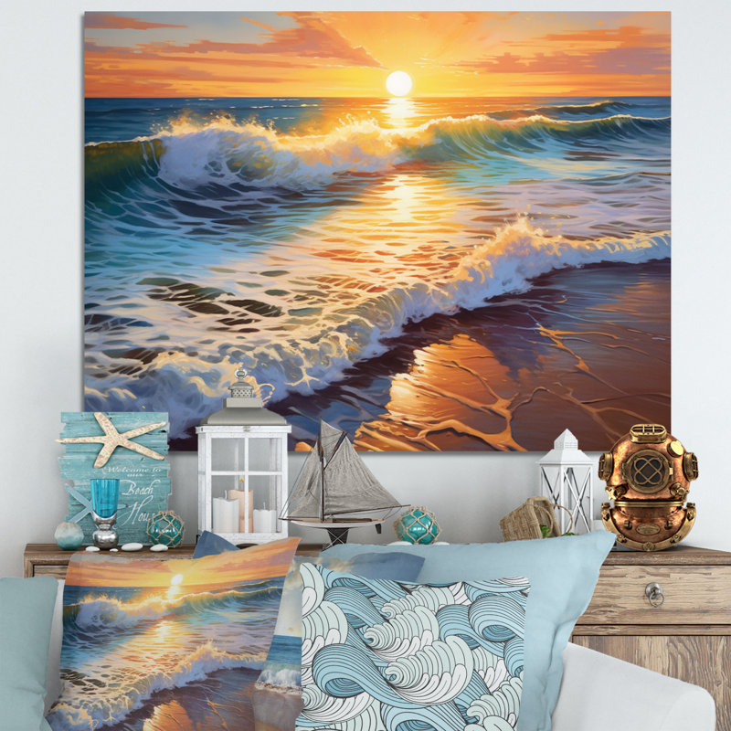 Photo de plage ensoleillée Horizons V - impression, H 30 po x l 40 po x P 1,5 po, Toile tendue