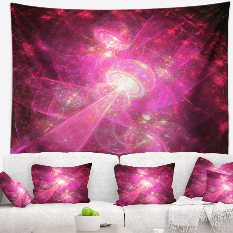 Tapisserie de thème abstract fractal space, H 32 po x l 39 po