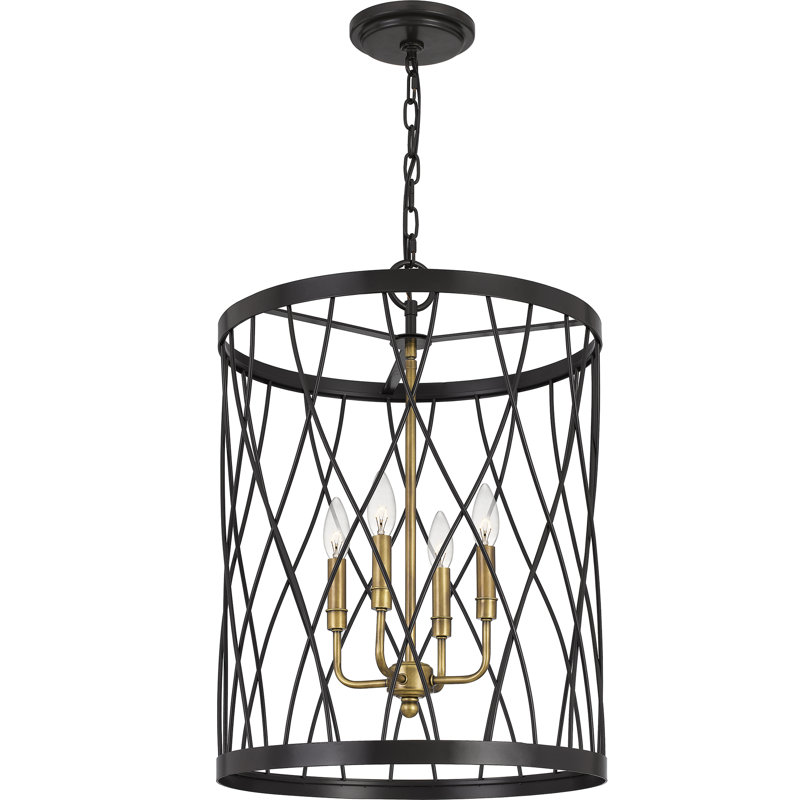 Luminaire suspendu cylindrique à 4 lumières