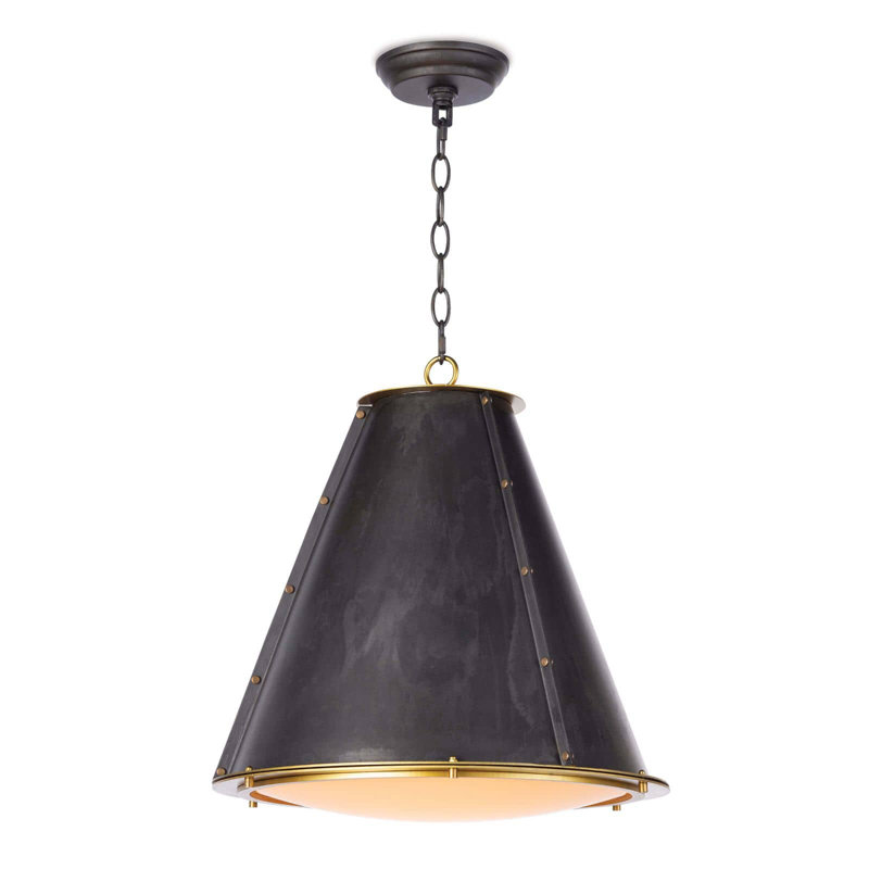 1 - Light Chandelier, Blackened Brass