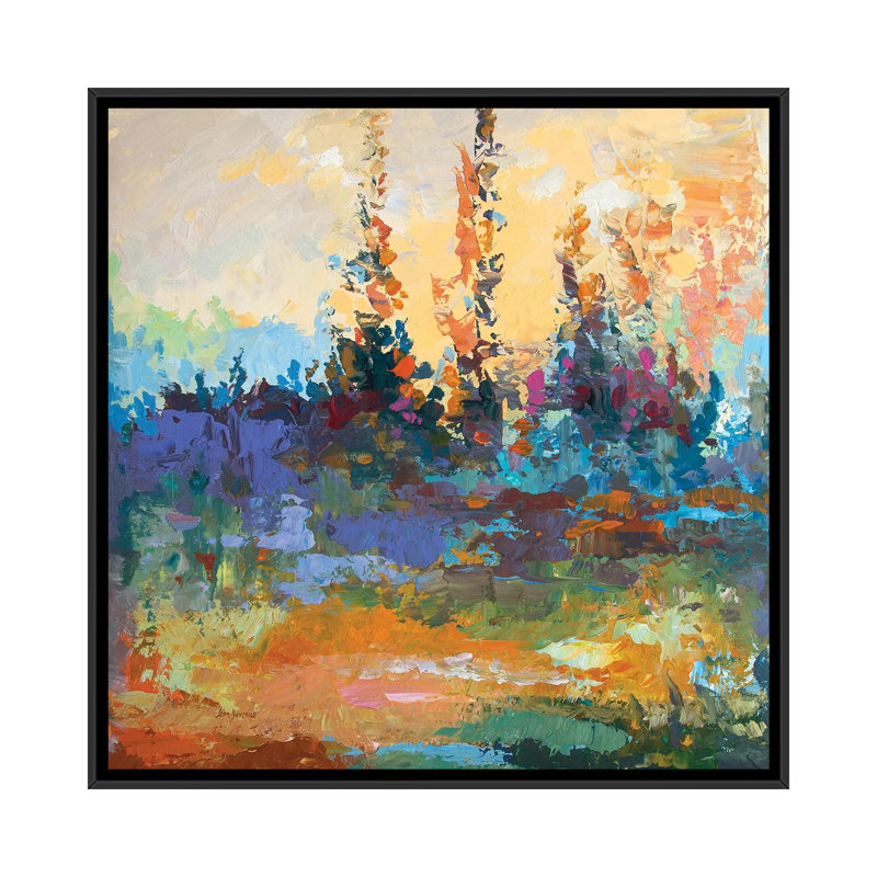 Inspiration by Leon Devenice - Painting on Canvas, 66.04 cm H x 66.04 cm W, Black Floater Frame