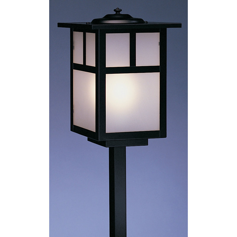 Éclairage de sentier 1 lumière Hylan, H 21,5 po x l 7 po / Vide, Noir satiné, Givré