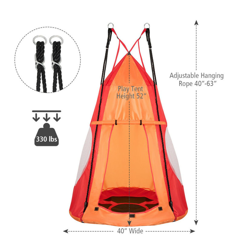 Chaise hamac suspendue pour enfant 2 en 1 Bernt, Orangé