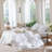MooMee Lightweight Duvet Cover Set with Zipper Closure 8 Ties 100% Washed Cotton Linen Like Textured Soft Breathable All-Season-109236629-111219967