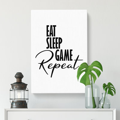 Eat Sleep Game Repeat - Wrapped Canvas