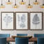 Indigo Botany Study VI - Ensemble de 3 peintures sur toile encadrées-1687871178-1687871179