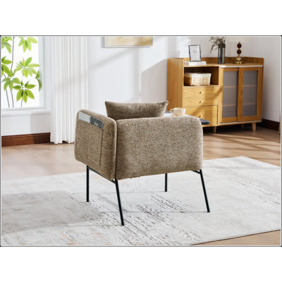 Chaise de loisir avec petite table et coussin de dossier, canapé simple rembourré moderne pour le salon, la chambre à coucher et le jardin