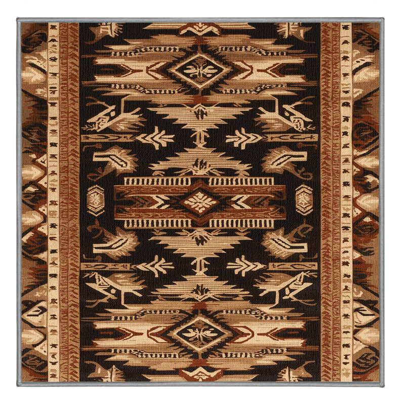  Tapis hawaïen lavable à motifs polynésiens, Carré 3 pi