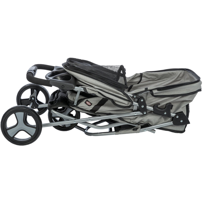 Gray Lightweight and Compact Pet Stroller for Small Dogs and Cats