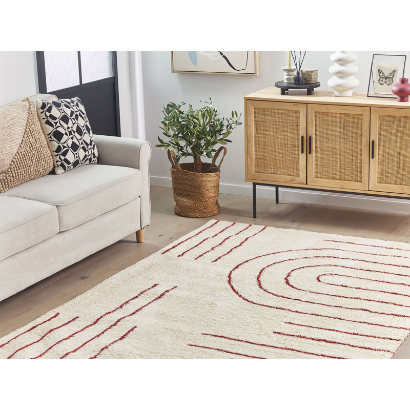 Pindall Geometric Cotton Area Rug, Rectangle 140cm x 200cm