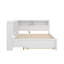 Lit de jour double en bois avec couchette, lit de jour avec tablette de rangement et ports de chargement USB