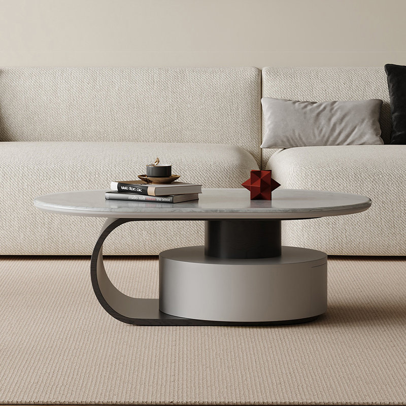 Table basse ovale légère et luxueuse