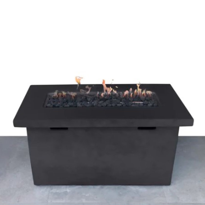 Table de foyer d'extérieur au propane en béton renforcé de fibres