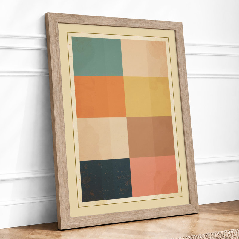 Colour Study Mid-Century - Framed Print, Oak, A4 - 29.7 x 21.0 cm