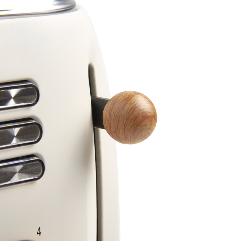 Vonshef 4 Slice Toaster - Nordic Matte Cream Design, 6 Browning Settings, Wide Slots, Defrost, Reheat And Cancel Functions, Removable Crumb Tray, High Lift Lever & Cord Storage
