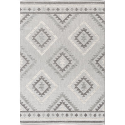 Tapis intérieur/extérieur gris clair/taupe Lyell