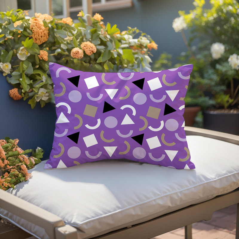 Coussin lombaire réversible intérieur / extérieur Lunko, Rectangle H 14 po x l 20 po, Mauve