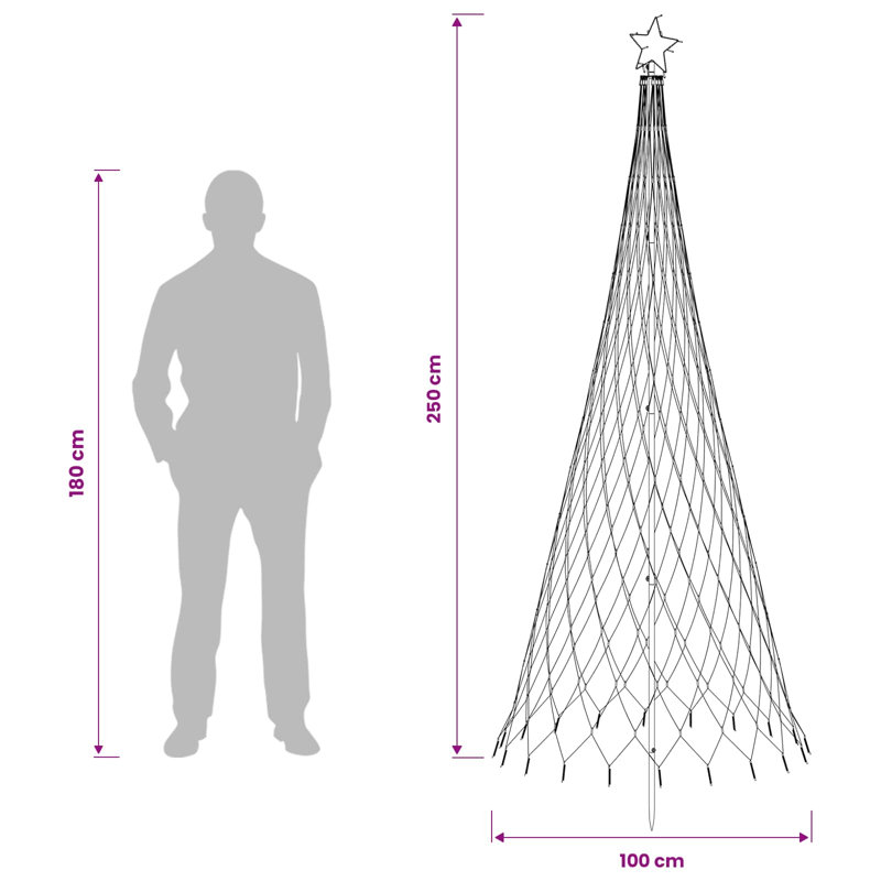 Christmas Tree, 250 cm, Multicolour