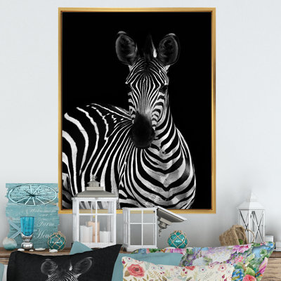 Zèbre en noir et blanc II - reproduction d'art sur toile