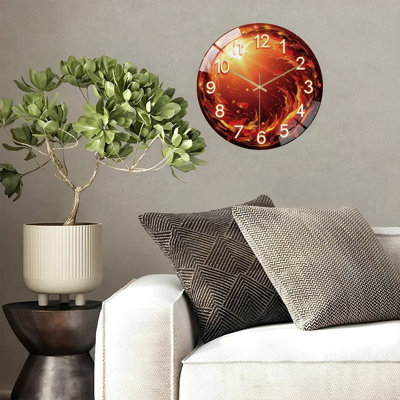 Horloge murale Fiery Sunburst