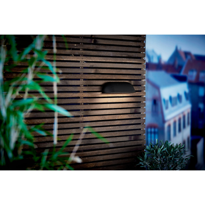 Design For The People - Nordlux 6.8cm H Integrated LED Outdoor Flush Mount, 6.8cm H x 26cm W x 6.8cm D, Black