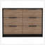 Commode 4 tiroirs, plateau supérieur, noir / pin
