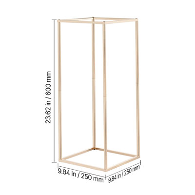 Wedding Flower Stand, 15.75-inch Column Flower Stand, Floral Stands with Acrylic Laminate, Rectangular Floral Display Rack for Wedding, Party, Birthday, Home, French Gold Stands